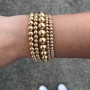 18k and 14 k gold filled beaded bracelets